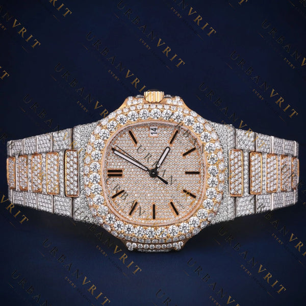 Two-Tone Rose Gold VVS1 D Color Moissanite Automatic Watch