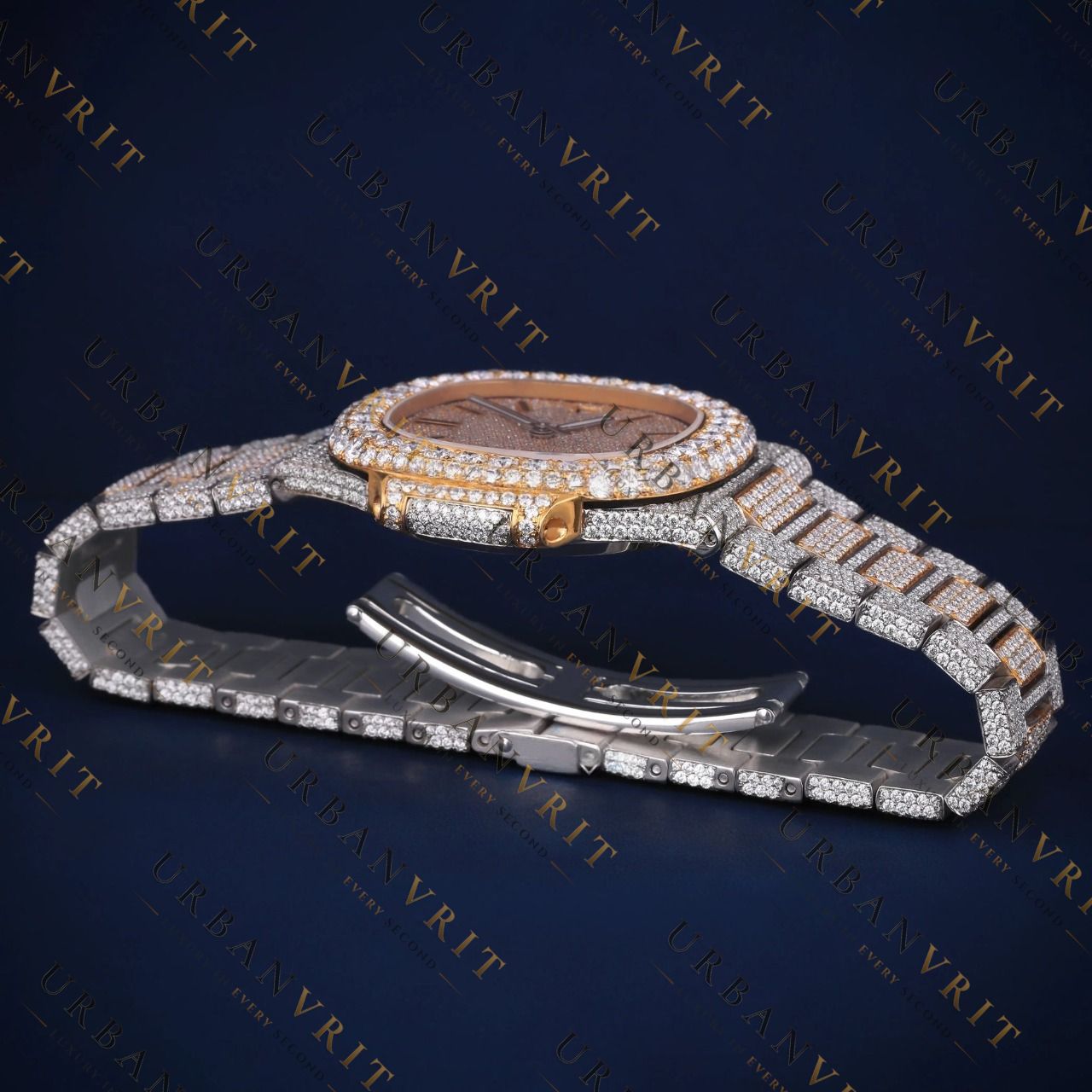 Two-Tone Rose Gold VVS1 D Color Moissanite Automatic Watch