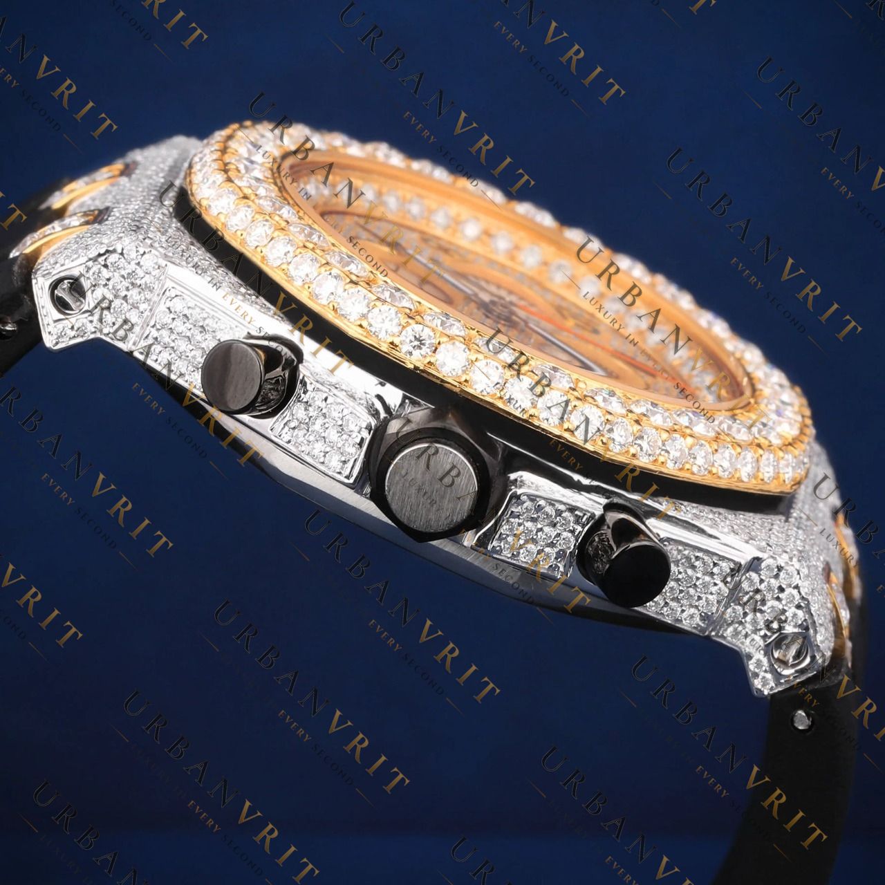 Two-Tone VVS1 D Color Moissanite Chronograph Watch