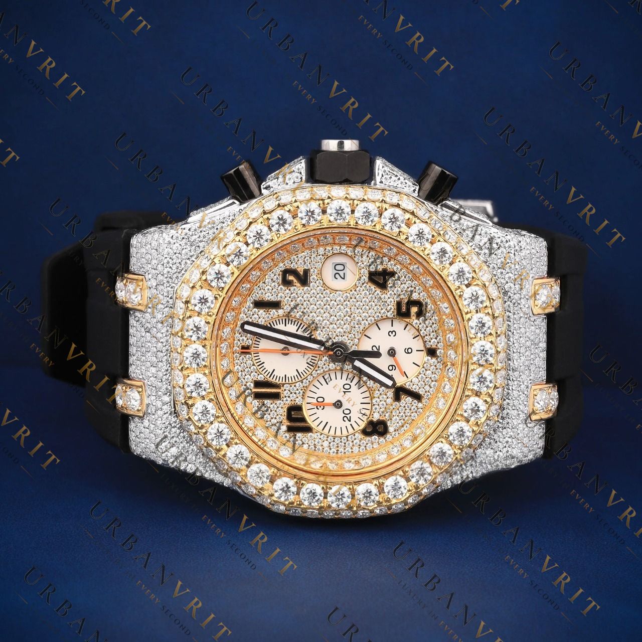Two-Tone VVS1 D Color Moissanite Chronograph Watch