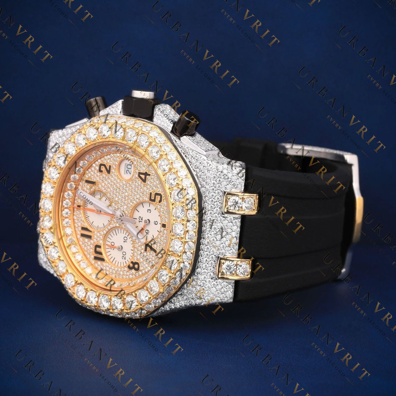 Two-Tone VVS1 D Color Moissanite Chronograph Watch