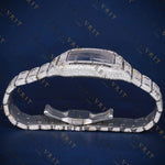 Blue Dial Square VVS1 D Color Moissanite Automatic Watch