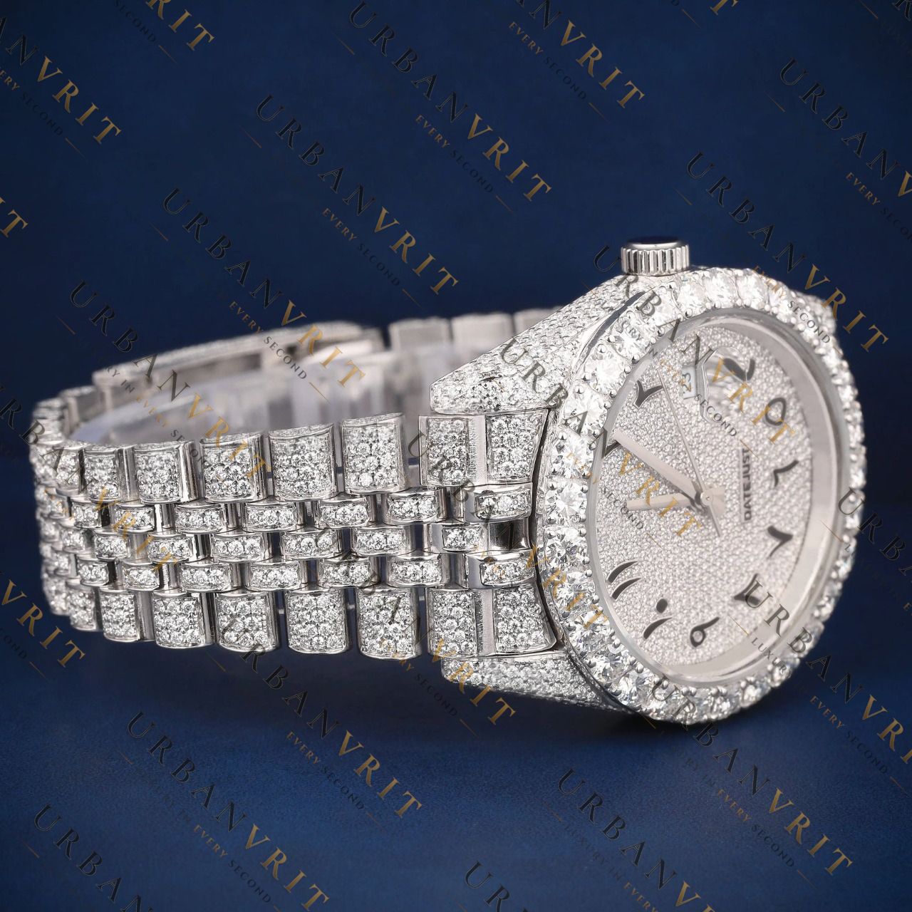 Iced Out Day-Date VVS1 D Color Moissanite Watch