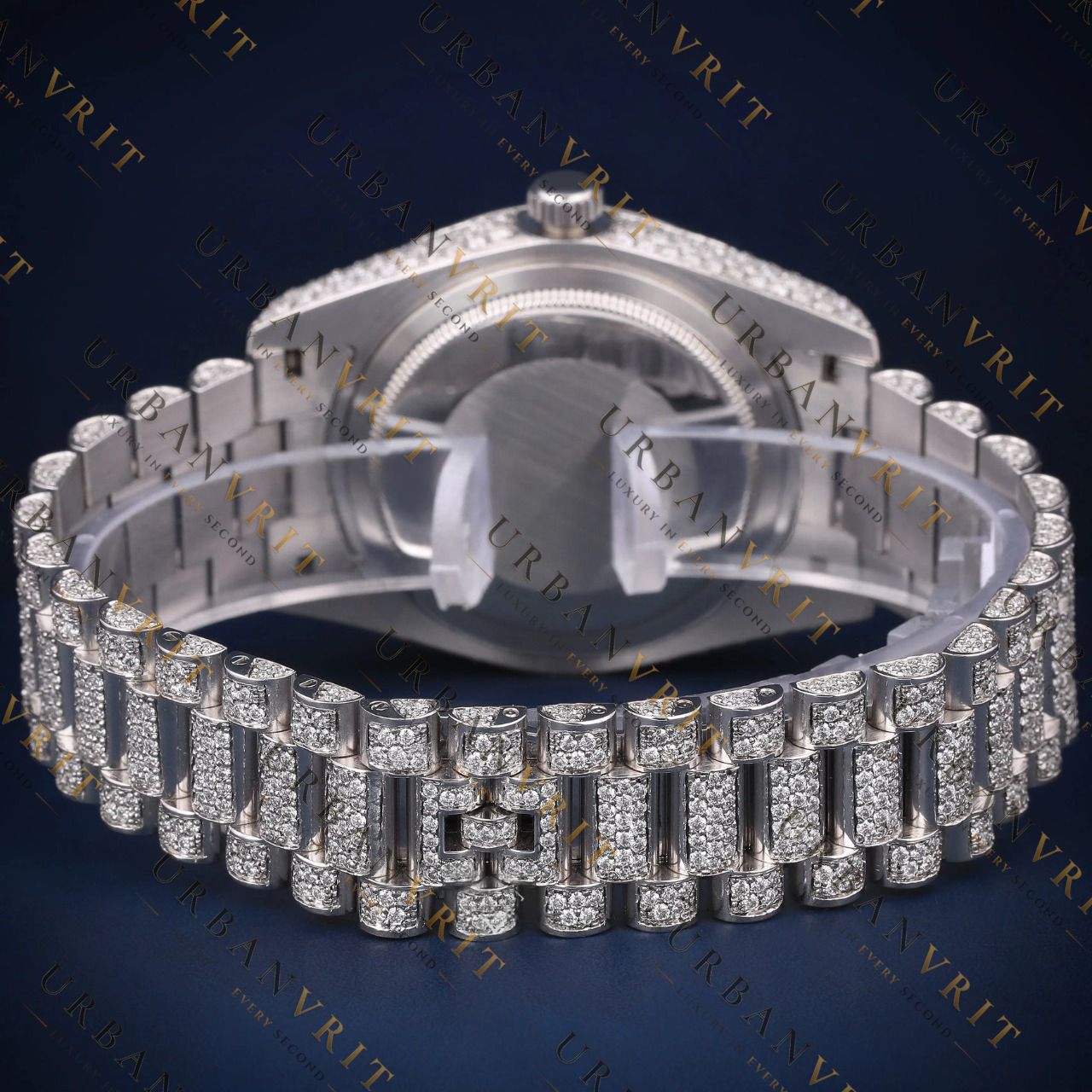 Iced Out Day-Date VVS1 D Color Moissanite Watch