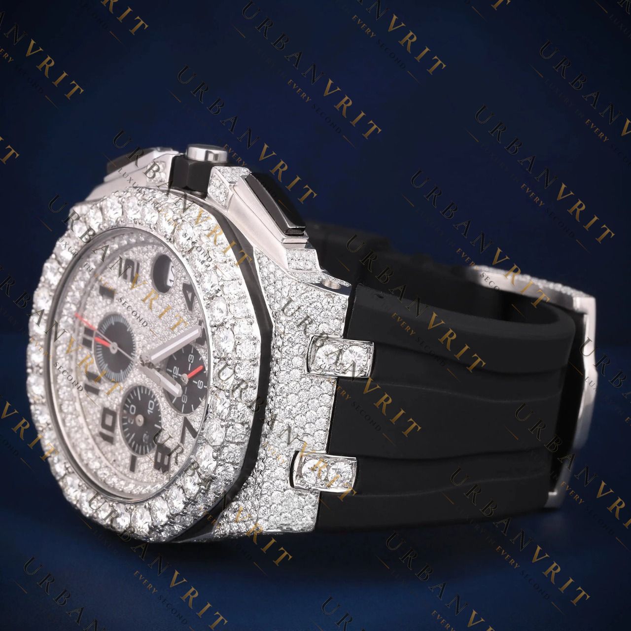Iced Out Chronograph VVS1 D Color Moissanite Watch