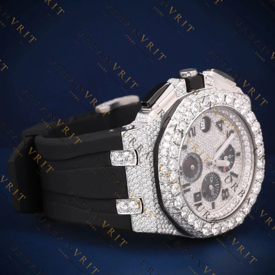 Iced Out Chronograph VVS1 D Color Moissanite Watch