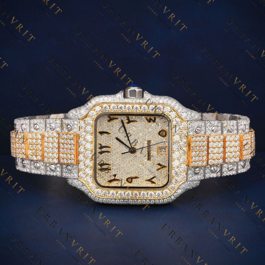 Two Tone Square VVS1 D Color Moissanite Watch
