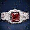 Red Dial Square VVS1 D Color Moissanite Watch