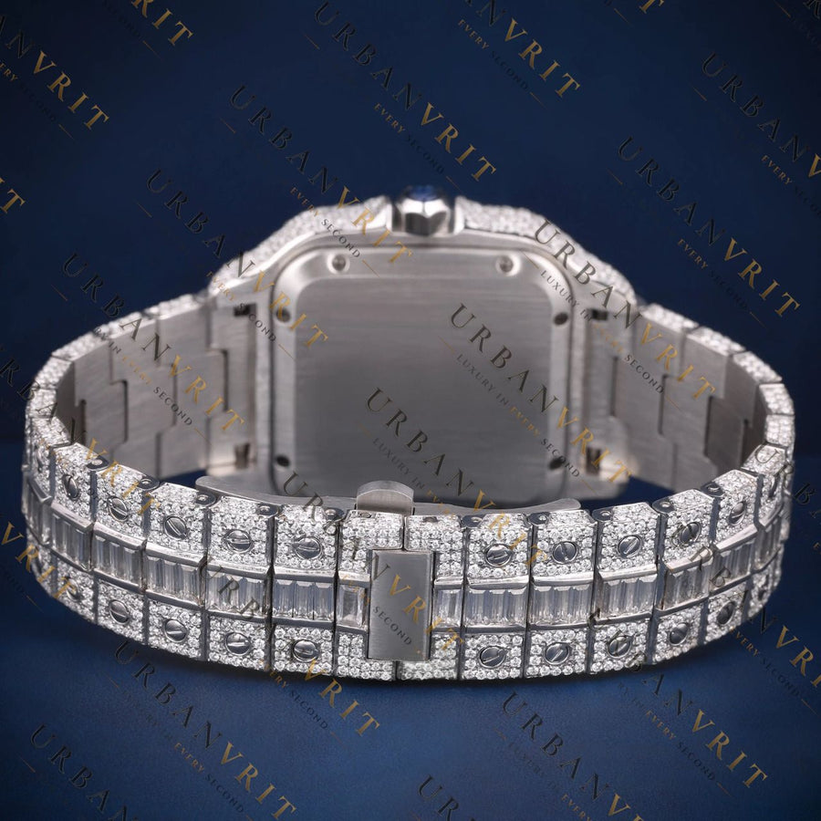 Red Dial Square VVS1 D Color Moissanite Watch