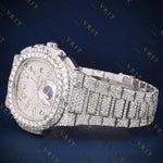 Iced Moonphase VVS1 D Color Moissanite Watch