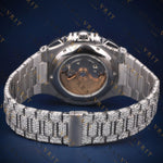Iced Moonphase VVS1 D Color Moissanite Watch