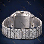 Square Roman Dial VVS1 D Color Moissanite Watch