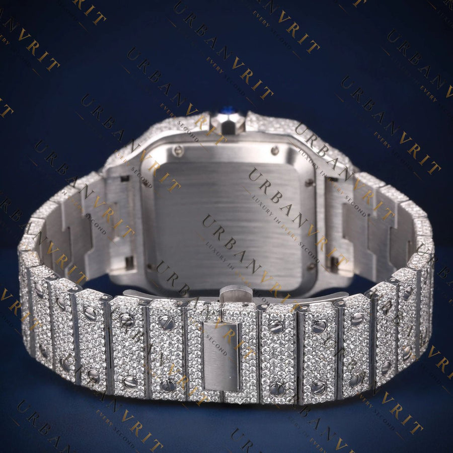 Square Roman Dial VVS1 D Color Moissanite Watch