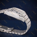Square Roman Dial VVS1 D Color Moissanite Watch
