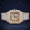Two Tone Square RomanVVS1 D Color Moissanite Watch