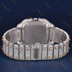 Two Tone Square RomanVVS1 D Color Moissanite Watch