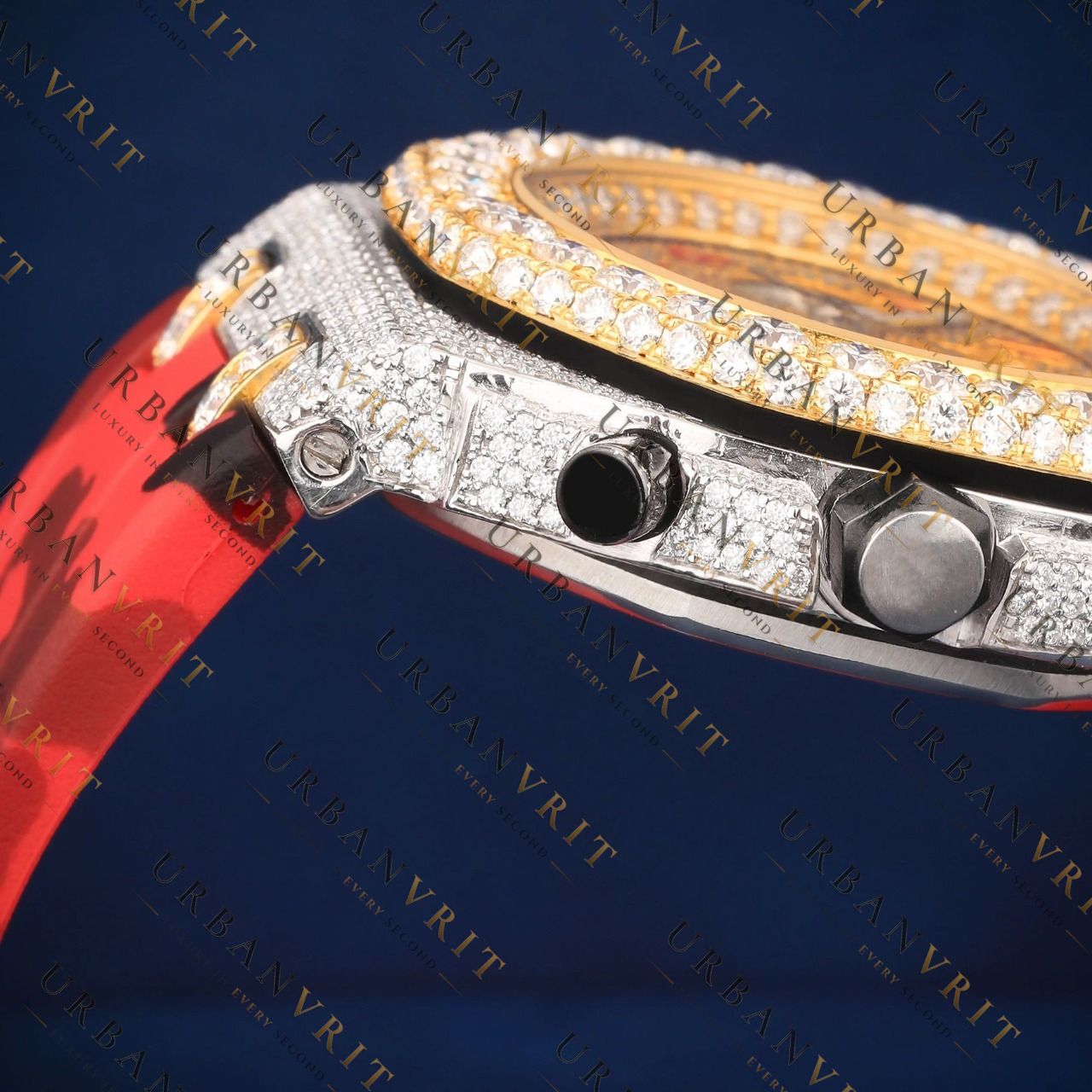 Two Tone Chronograph VVS1 D Color Moissanite Watch