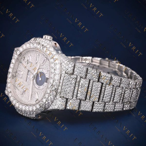 Moonphase Calendar VVS1 D Color Moissanite Watch