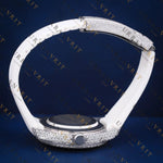White Rubber Strap Iced-Out VVS1 D Color Moissanite Watch