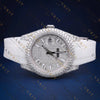 White Rubber Strap Iced-Out VVS1 D Color Moissanite Watch