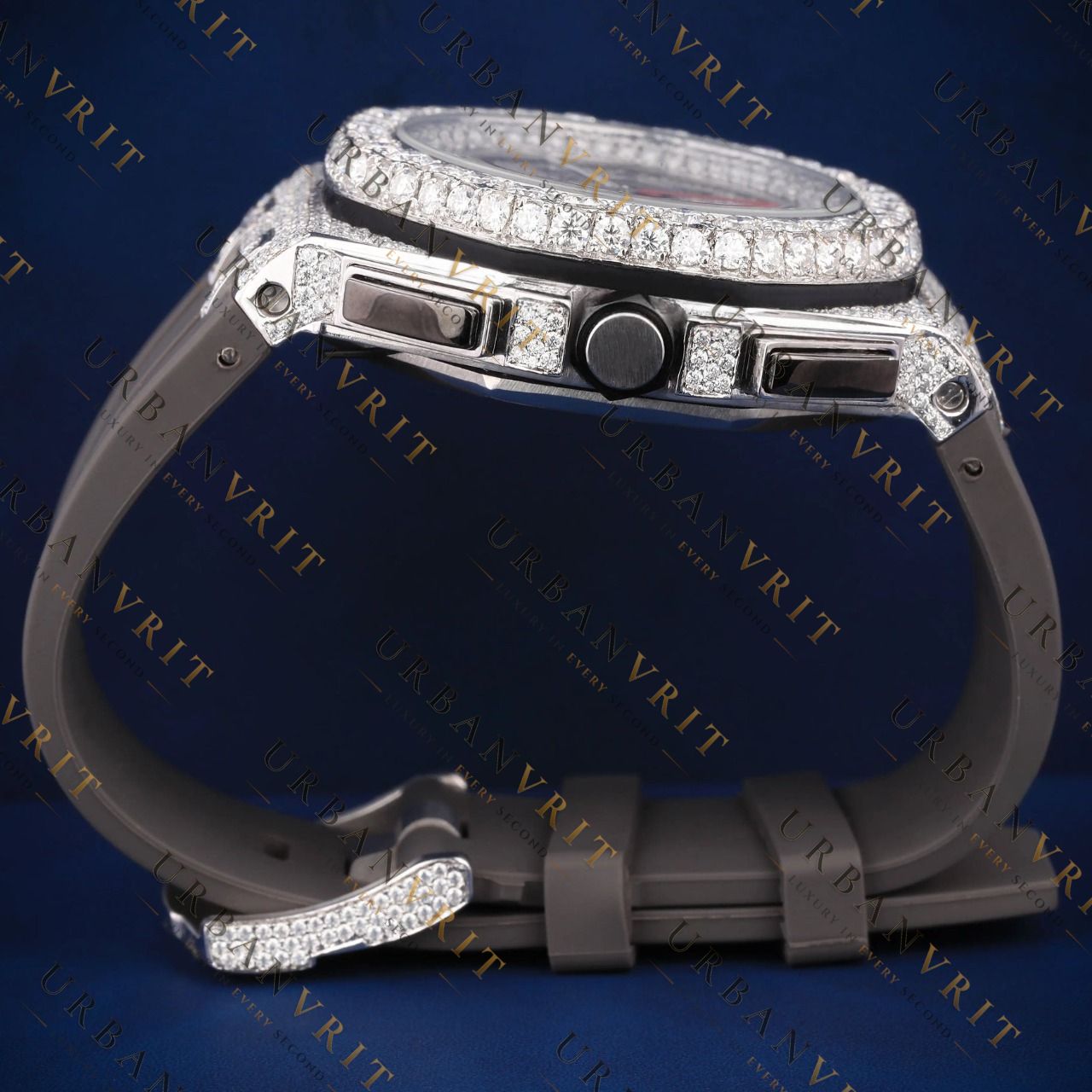 White Gold Iced-Out VVS1 D Color Moissanite Watch