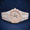Rose Gold Two-Tone Iced-Out VVS1 D Color Moissanite Watch