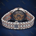 Rose Gold Two-Tone Iced-Out VVS1 D Color Moissanite Watch