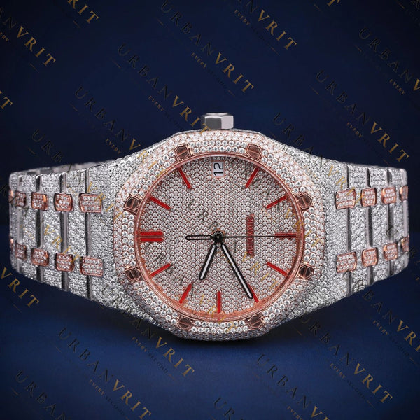 Two-Tone Rose Gold Diamond VVS1M D Color Moissanite Watch