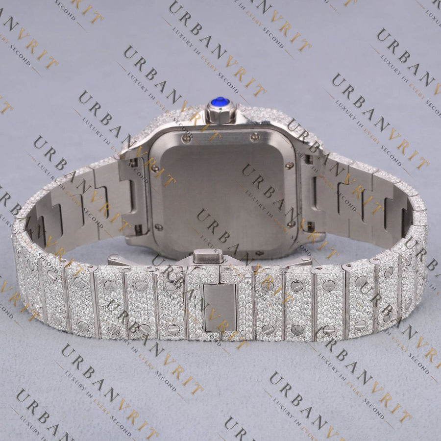 Square Iced-Out VVS1 D Color Moissanite Watch