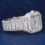 Square White Gold Iced-Out VVS1 D Color Moissanite Watch