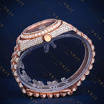 Rose Gold Day-Date VVS1 D Color Moissanite Watch