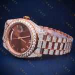 Rose Gold Day-Date VVS1 D Color Moissanite Watch