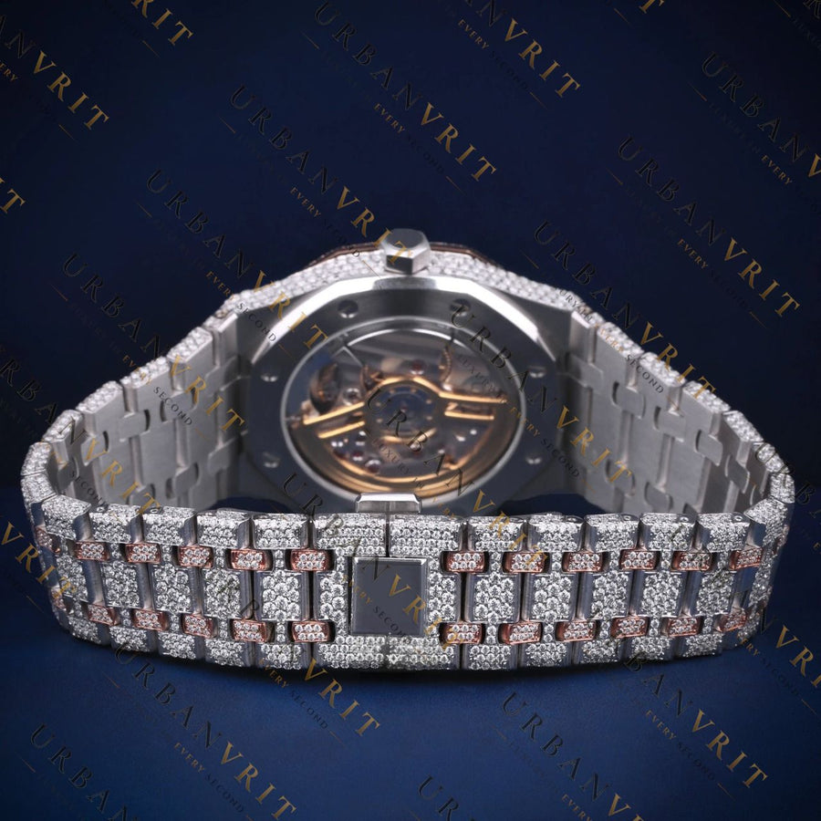 Two-Tone Rose Gold Diamond VVS1M D Color Moissanite Watch