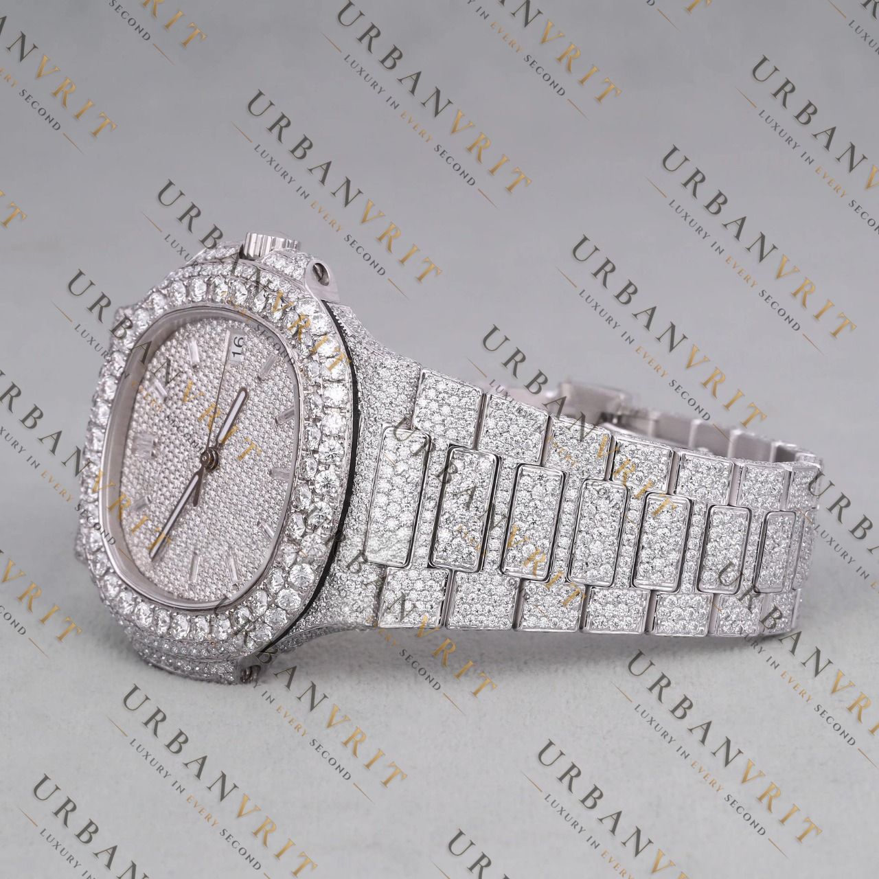 Iced Out VVS1 D Color Moissanite Automatic Watch
