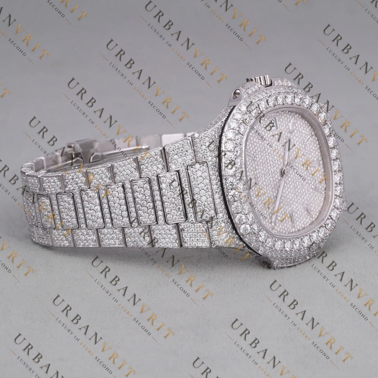 Iced Out VVS1 D Color Moissanite Automatic Watch