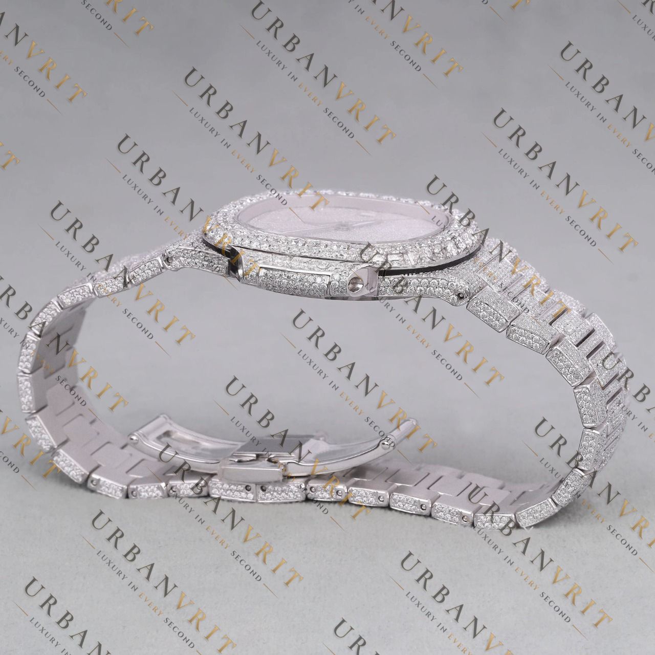 Iced Out VVS1 D Color Moissanite Automatic Watch