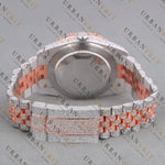 Rose Gold Two Tone Moissanite Watch VVS1 D Color Fully Iced