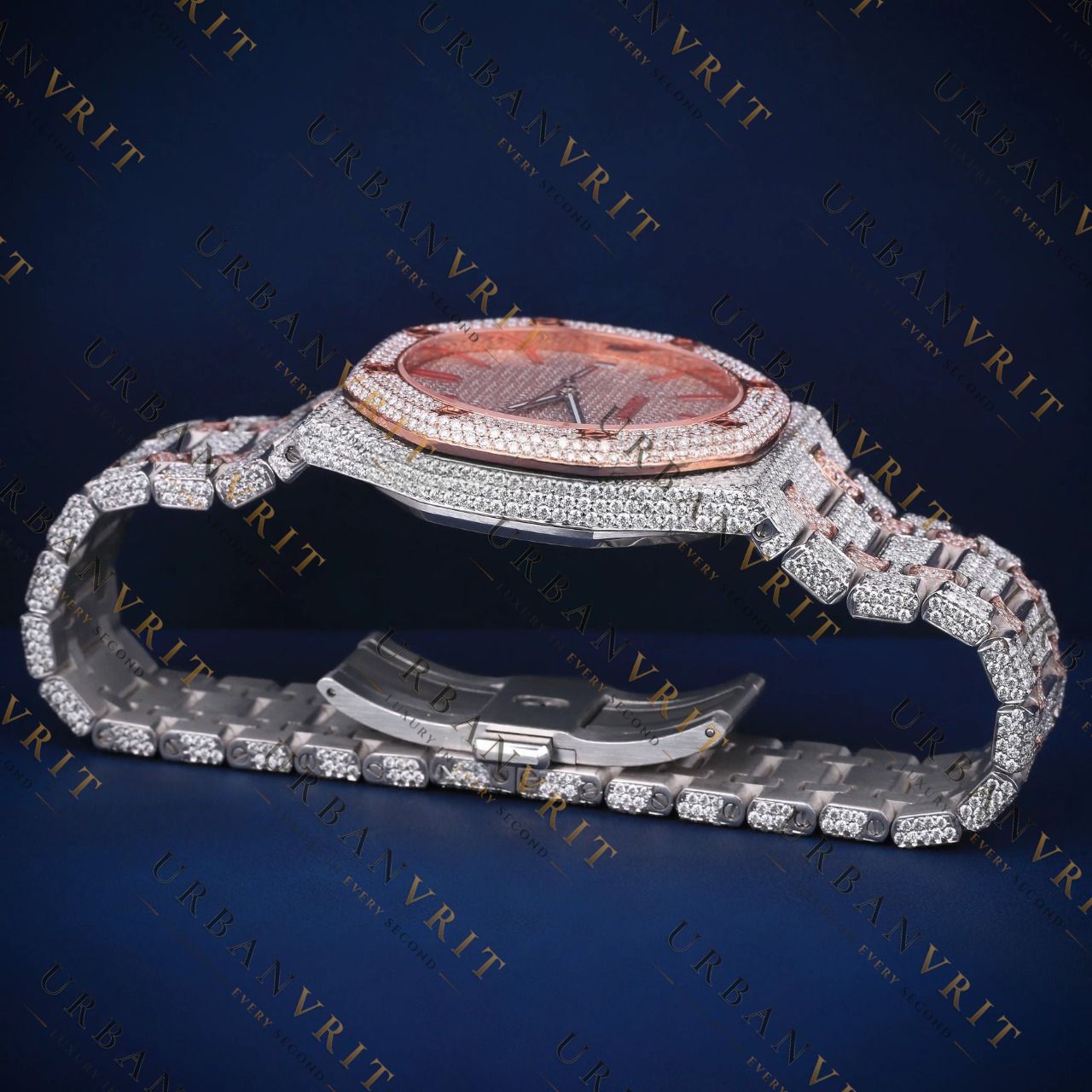 Two-Tone Rose Gold Diamond VVS1M D Color Moissanite Watch