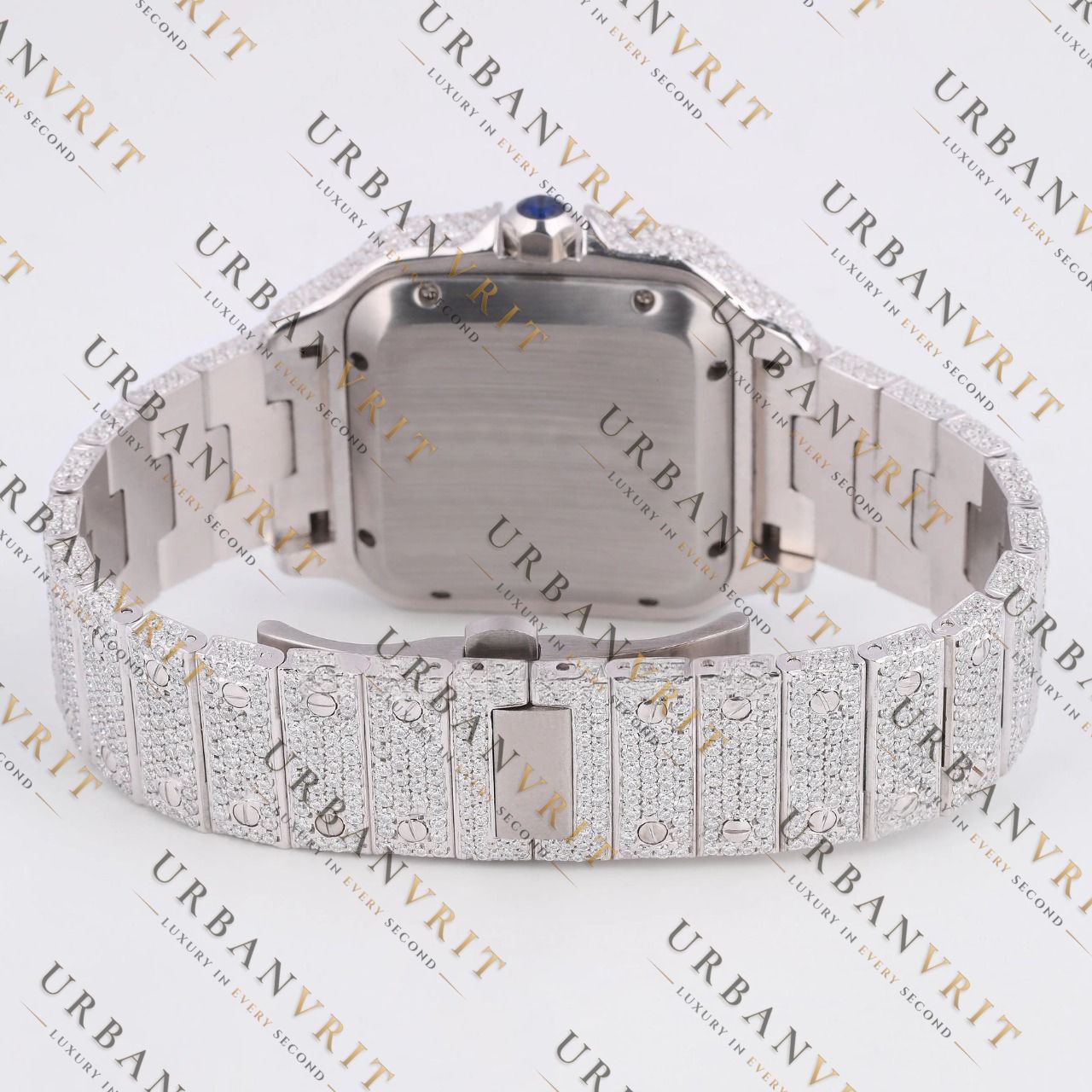 Moissanite Watch VVS1 D Color Fully Iced Out White