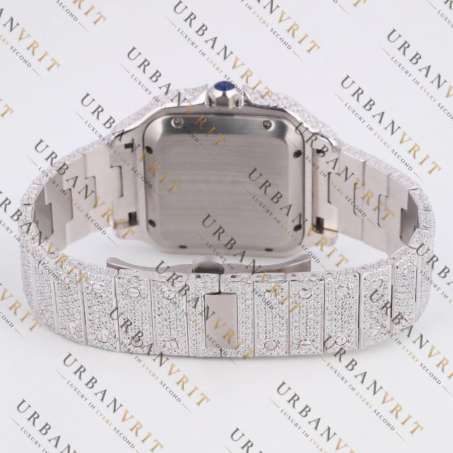 Moissanite Watch VVS1 D Color Fully Iced Out White