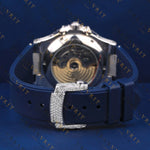 Blue Dial Moissanite Watch VVS1 D Color Fully Iced Out