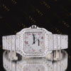 Pink Dial Moissanite Watch VVS1 D Color Fully Iced Out