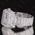 Pink Dial Moissanite Watch VVS1 D Color Fully Iced Out