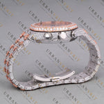 Rose Gold Two Tone Moissanite Watch VVS1 D Color