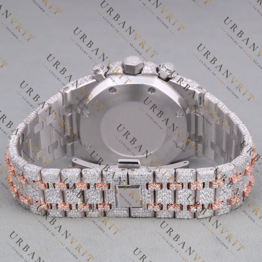 Rose Gold Two Tone Moissanite Watch VVS1 D Color