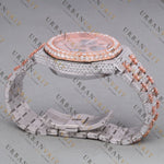 Rose Gold Two Tone Moissanite Watch VVS1 D Color
