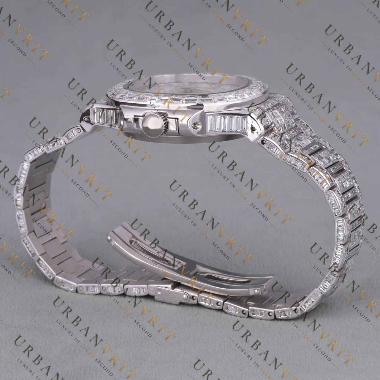 Moissanite Watch VVS1 D Color Fully Iced Out White Gold