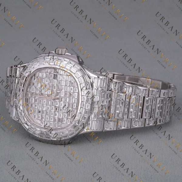 Moissanite Watch VVS1 D Color Fully Iced Out White Gold