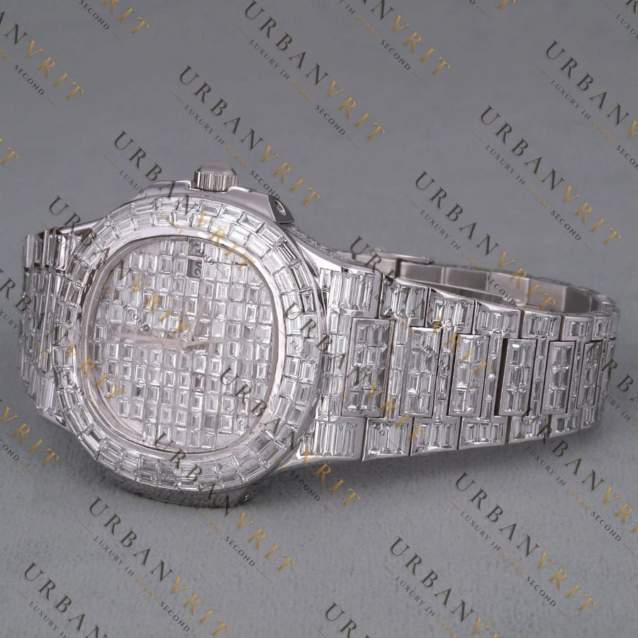 Moissanite Watch VVS1 D Color Fully Iced Out White Gold