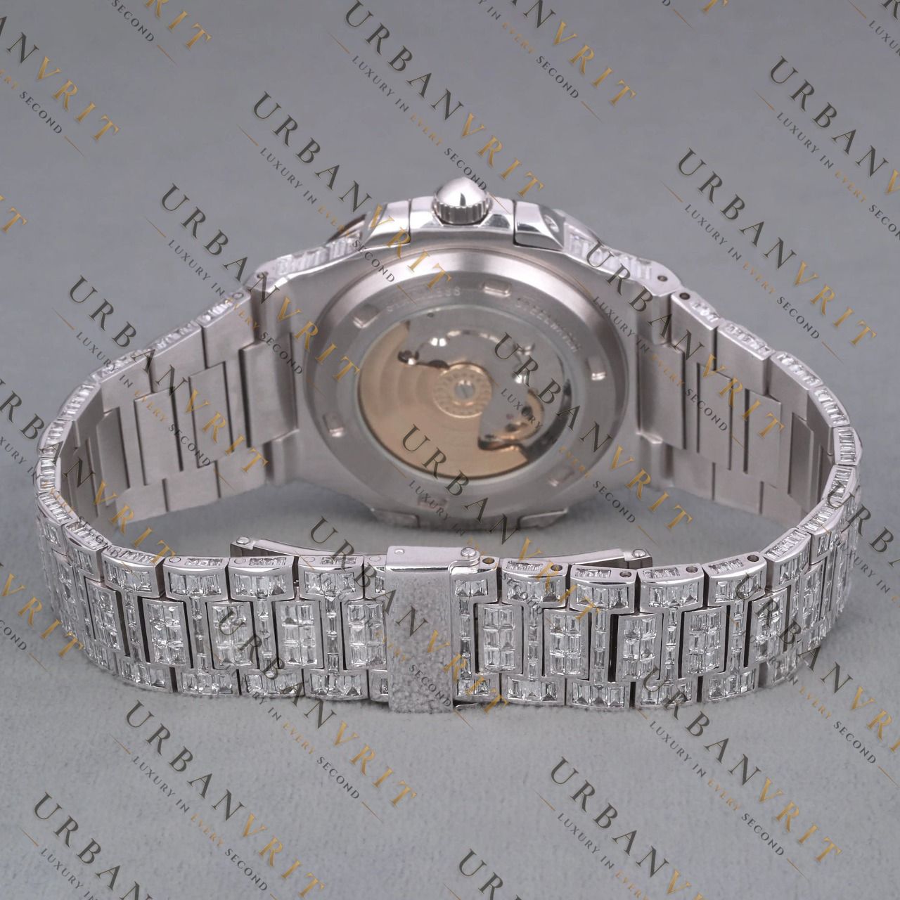 Moissanite Watch VVS1 D Color Fully Iced Out White Gold